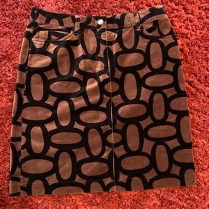 Boden Brown Velvet midi Skirt women’s size 8